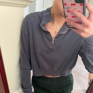 Brandy Melville Navy Blue Crop Sweatshirt